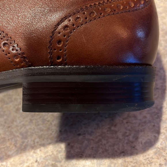 Cole Haan Mens Brown Wingtip Leather Oxfords - Picture 8 of 11